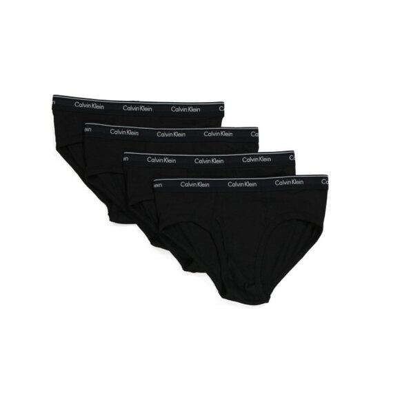 CALVIN KLEIN Black 4pk Cotton Classic Low Rise Hip Briefs - Picture 1 of 2